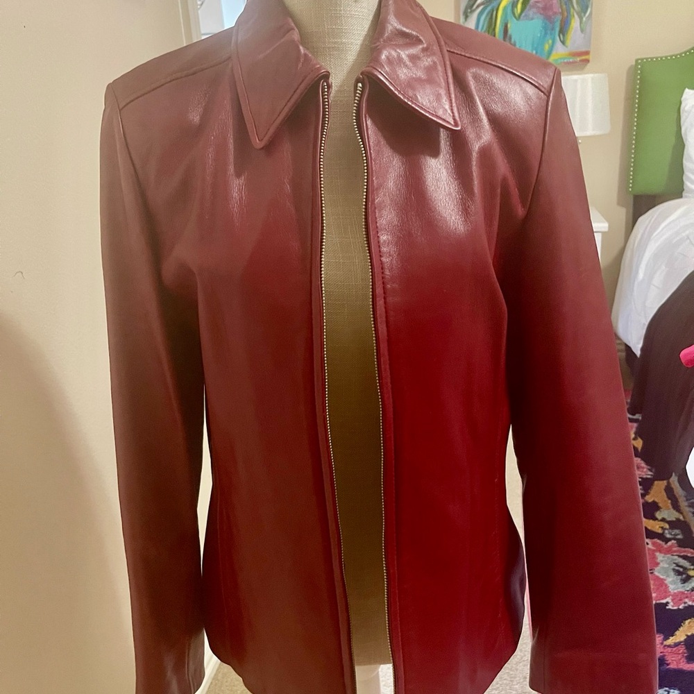 Women's Red Leather Jacket